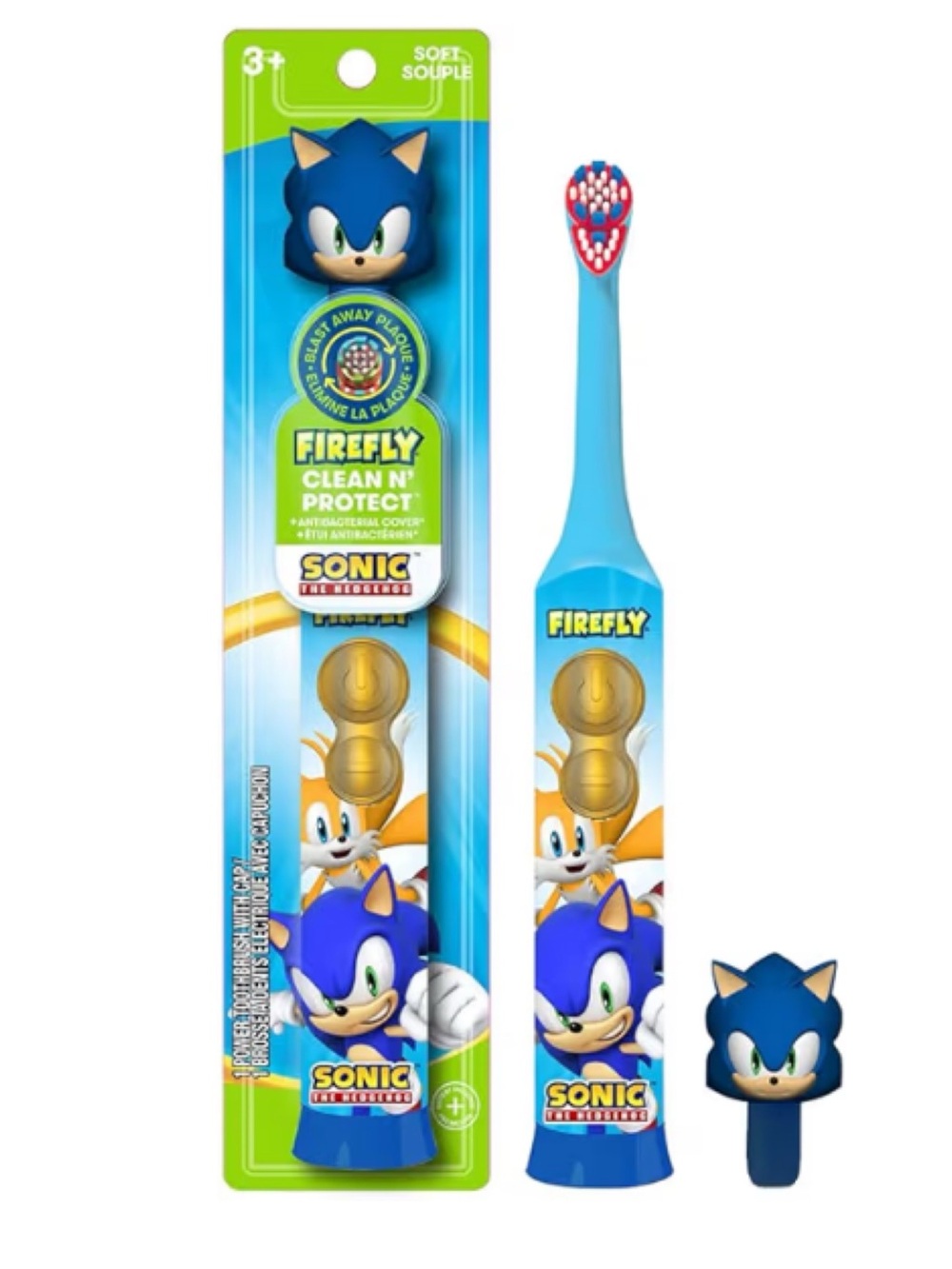 Firefly Sonic The Hedgehog Kids Electric Toothbrush - Blue/Yellow